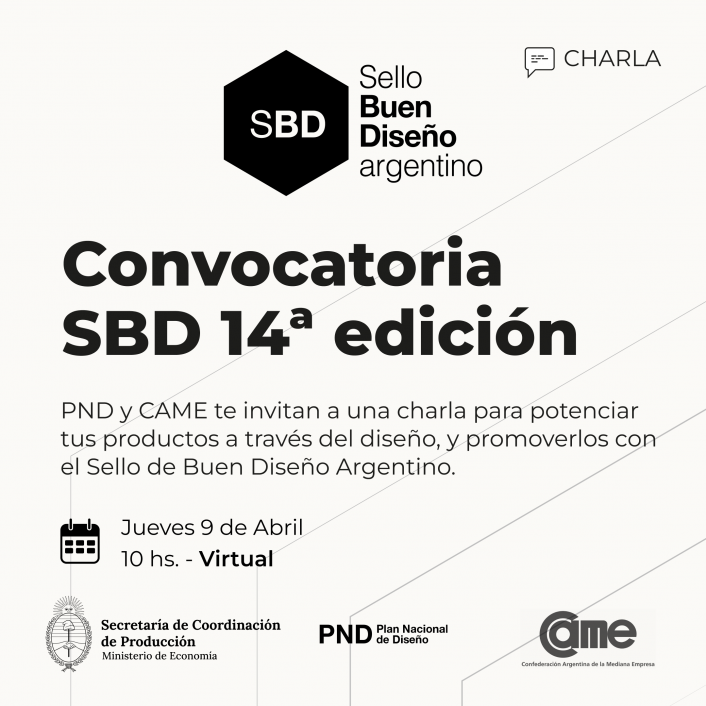 Invitación a Charla abierta: Programa Sello Buen Diseño Argentino 2026